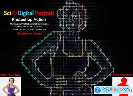 Sci-fi Digital Portrait PS Action 5904897