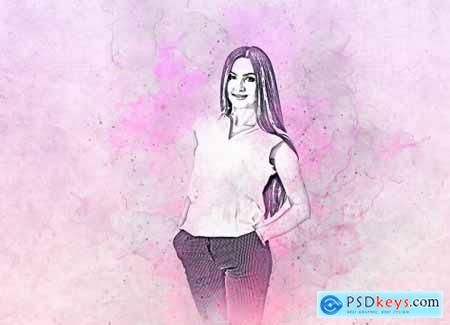 Modern Watercolor Photoshop Action 5741401