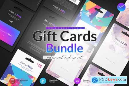 Gift Cards 5 Top Types 25xMockups 6258039