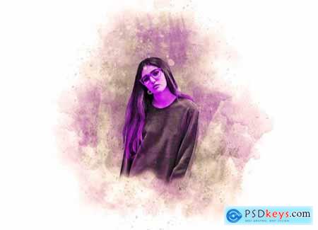 Watercolor Stain Photoshop Action 6337631