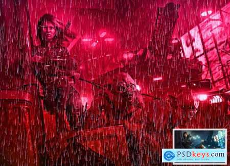 Rain Cyberpunk Photoshop Action 6343017