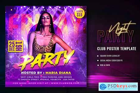 Club Party Poster Template FWDGSNS