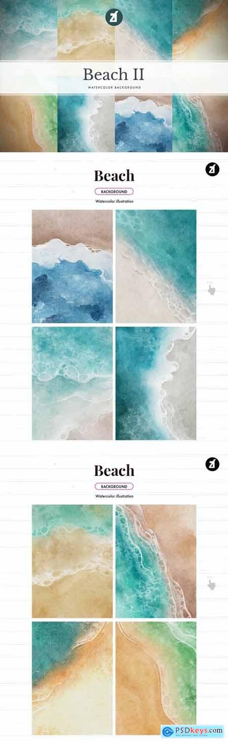 8 Beach watercolor background