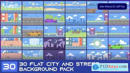 30 Flat City and Street Background Pack - AE 33314291