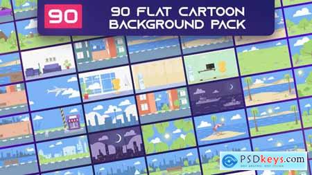 90 Flat Cartoon Background Pack - AE 33333960