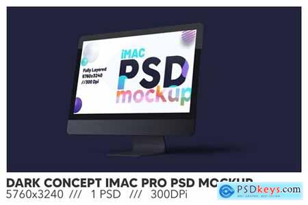 Dark Concept iMac Pro PSD Mockup