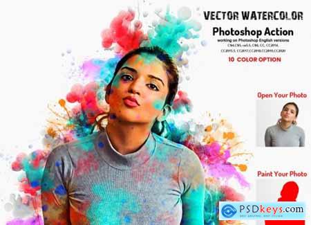 Vector Watercolor Photoshop Action 6373794