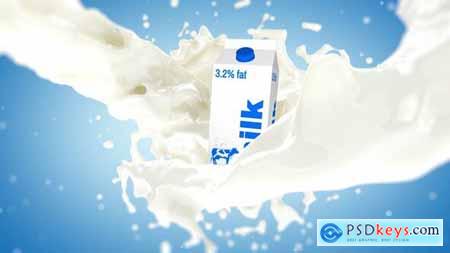 Milk Splash With Box Element 3D 33333922