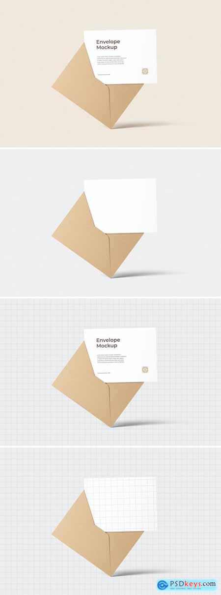 Envelope With Card Mockup