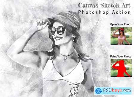 Canvas Sketch Art PS Action 6376926