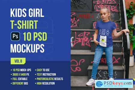 Kids Girl T-Shirt Mockups Vol8 5753184