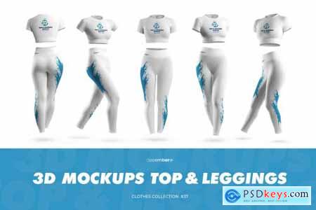 5 3D Sports Leggings and Top Mockups 6367819