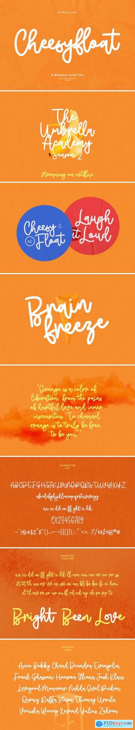 Cheesyfloat Script Font