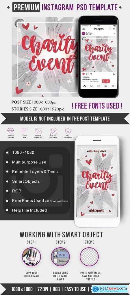 harity Event PSD Instagram Post and Story Template