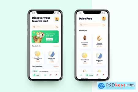 Ice Cream e-Commerce App UI Kit EVNGULE