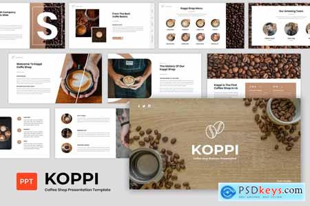 Koppi - Coffee Shop Presentation Powerpoint, Keynote and Google Slides Template