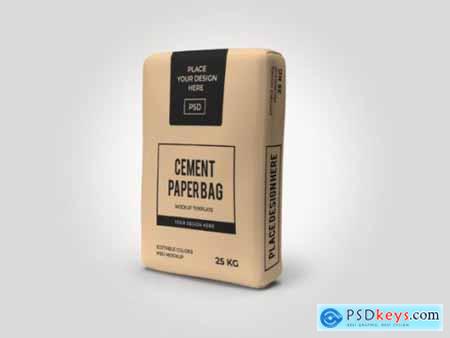 Cement Bag Packaging 3D Mockup Bundle
