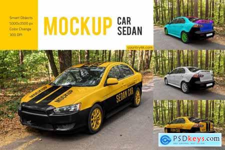 Car Sedan Mockup Set 6174869