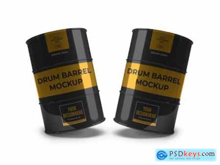 Drum Barrel 3D Mockup Template Bundle