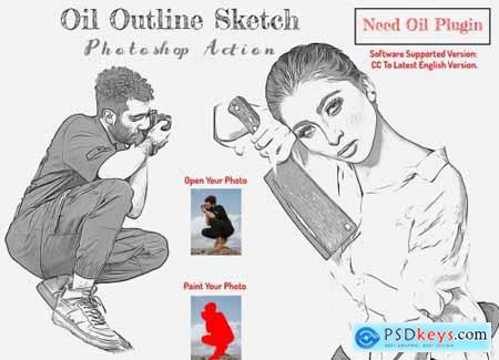 Oil Outline Sketch PS Action 6415716