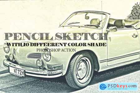 Pencil Sketch with Different Color