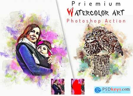 Premium Watercolor Art Action 6422817