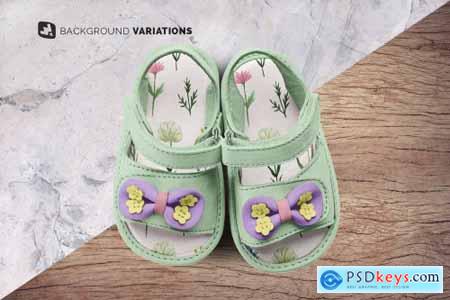 Topview Baby Sandals With Bow Mockup 5174785