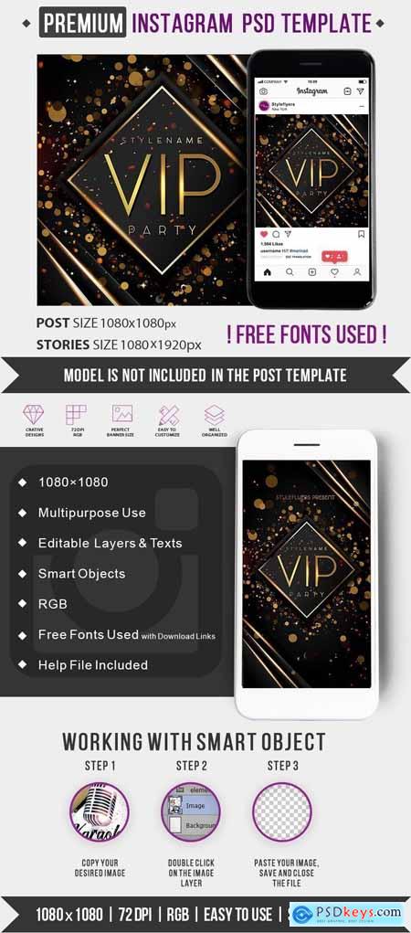 VIP PSD Instagram Post and Story Template