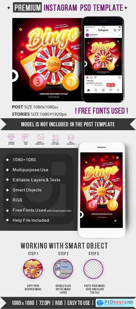 Bingo PSD Instagram Post and Story Template