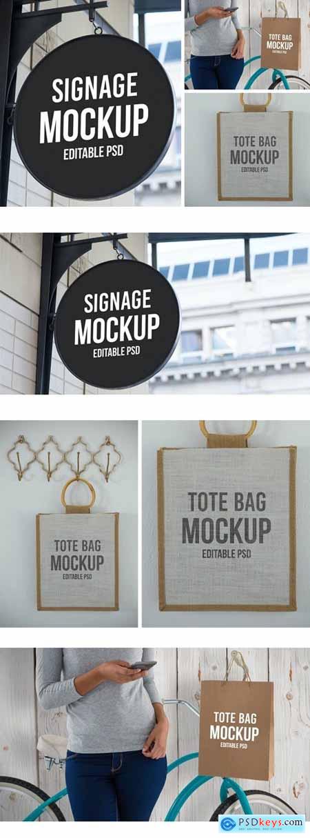 Signage and Bag Mockups