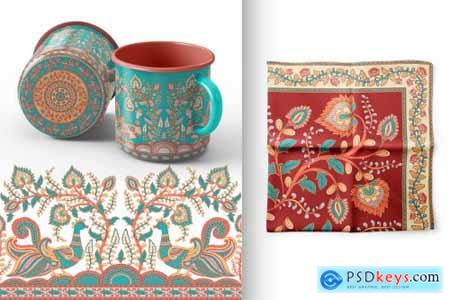 KALAMKARI Vector Set Ornaments 3809401