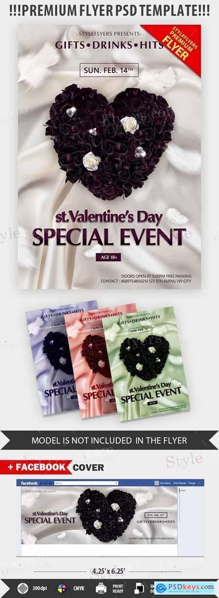 St Valentines Day Event PSD Flyer Template