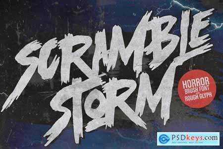 Scramble Storm - Horror brush Font