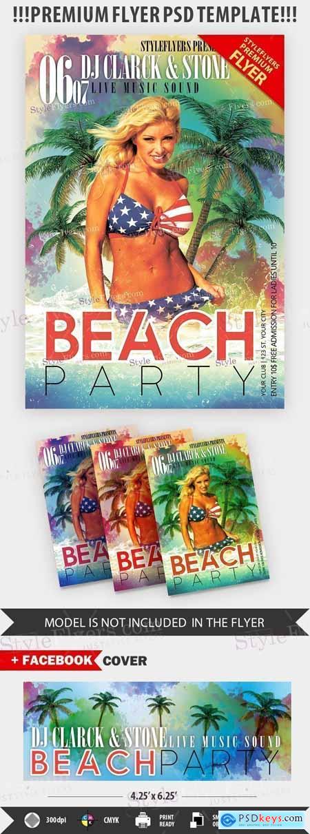 Beach Party Premium PSD FLYER Template