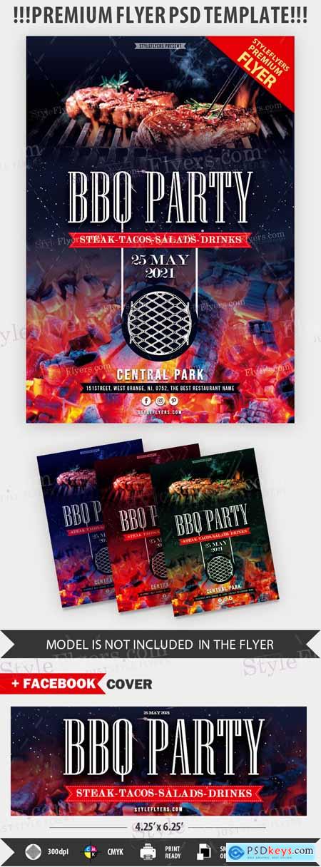 BBQ Grill Party PSD Flyer Template
