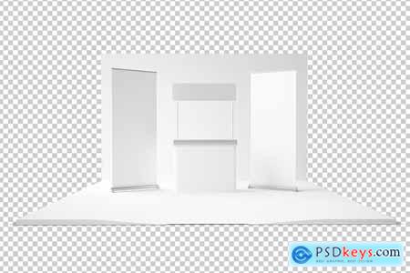 Exhibition Stand with Printable Materials Mockup 5NKPRB9