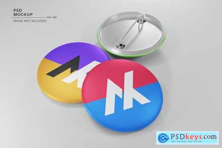Realistic pin buttons mockup ZGHSUD5
