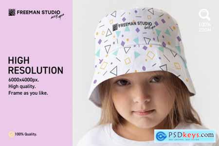 Kids Bucket Hat Mock-Up Set 6405612