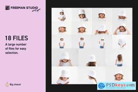 Kids Bucket Hat Mock-Up Set 6405612