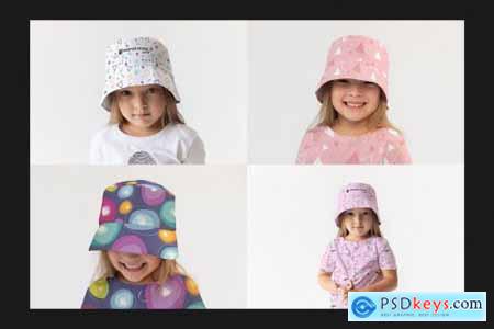 Kids Bucket Hat Mock-Up Set 6405612