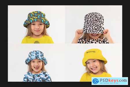 Kids Bucket Hat Mock-Up Set 6405612