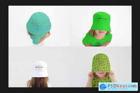 Kids Bucket Hat Mock-Up Set 6405612