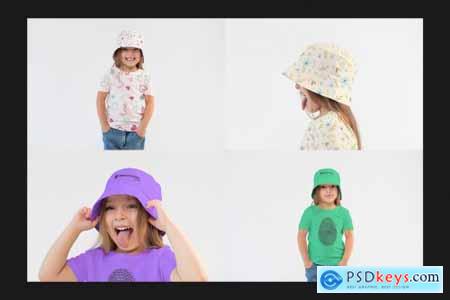 Kids Bucket Hat Mock-Up Set 6405612