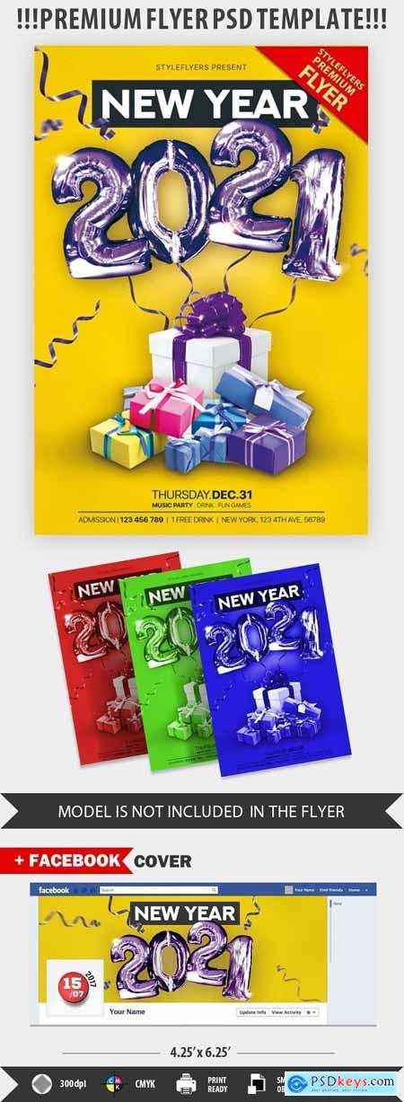 New Year Party PSD Flyer Template