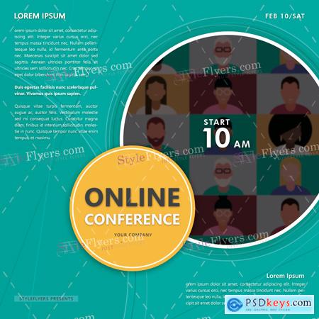 Online Conference PSD Flyer Template