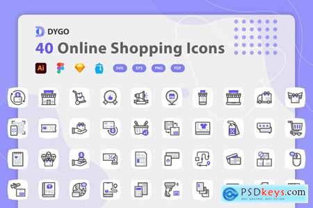 Dygo - Online Shopping Icons W7TVRNY
