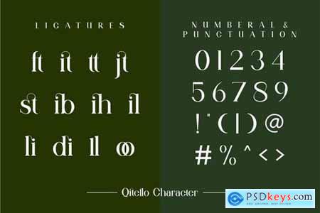 Qitello Ligature Serif Typeface