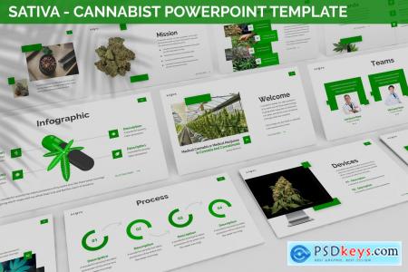 Sativa - Cannabist Powerpoint Template X4T82GS