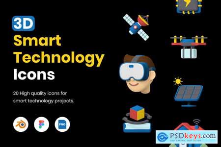 3D Smart Technology Icons X958PBR