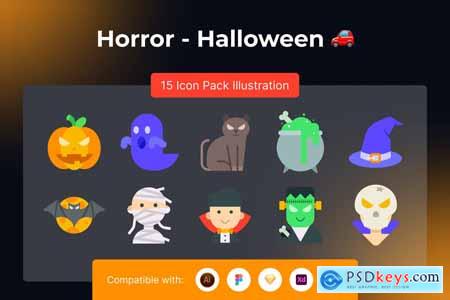 Horror - Halloween Icon Illustration VJRUJP2